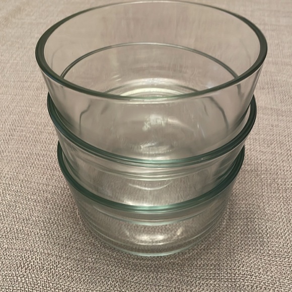 Anchor Hocking Set of 3 Clear Round Glass Food Storage Bowls Excellent Condition - Picture 5 of 6